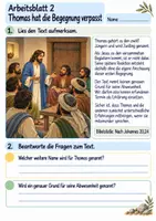 Vorschau - Arbeitsblätter - Thomas begegnet dem auferstandenen Jesus | Religion Klasse 4 Arbeitsblätter | Evangelische Religionslehre | 10 Arbeitsblätter als PDF - Seite 2