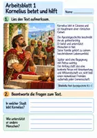 Vorschau - Arbeitsblätter - Petrus besucht Kornelius | Religion Klasse 4 Arbeitsblätter | Evangelische Religionslehre | 10 Arbeitsblätter als PDF - Seite 1