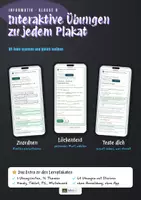 Vorschau - Poster - Lernplakate Informatik Klasse 8: Daten und Programmieren, 3 Plakate in A4 und A3 mit QR-Übungen - Seite 1