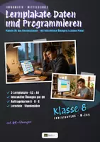 Vorschau - Poster - Lernplakate Informatik Klasse 8: Daten und Programmieren, 3 Plakate in A4 und A3 mit QR-Übungen - Deckblatt
