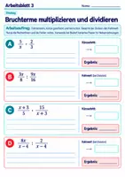 Vorschau - Arbeitsblätter - Bruchterme multiplizieren und dividieren | Mathematik Klasse 8 Gymnasium | 10 Arbeitsblätter mit Lösungen als PDF - Seite 3
