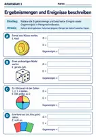 Vorschau - Arbeitsblätter - Ergebnismengen und Ereignisse beschreiben - Seite 1