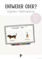 Vorschau - Präsentationen/Tafelbilder - Entweder oder? | 83 Kennenlernfragen & Gesprächsanlässe | Digitales Tafelmaterial - Deckblatt