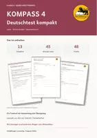 Vorschau - Arbeitsblätter - KOMPASS 4 Deutschtest 1 – prüfungsnah | 13 Aufgaben mit Lösungen und Auswertung | Klasse 4 - Deckblatt