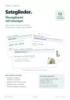 Vorschau - Arbeitsblätter - Satzglieder – Übungskartei mit Lösungen - Deckblatt