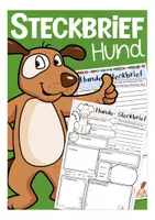 Vorschau - Arbeitsblätter - Steckbrief Hunde - Deckblatt