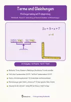 Vorschau - Arbeitsblätter - Terme und Gleichungen – Prüfungstraining Mathematik (Klasse 8) - Deckblatt