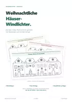 Vorschau - Mal- und Bastelvorlagen - Windlichter Bastelvorlagen: Weihnachtliche Häuser - Deckblatt
