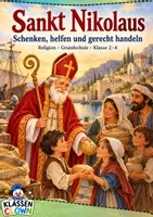 Vorschau - Arbeitsblätter - Nikolaus Nächstenliebe Religion Klasse 2 3 4 - Deckblatt