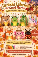 Vorschau - Mal- und Bastelvorlagen - 7 Zauberhafte Tierlaternen für Sankt Martin 🏮 - Deckblatt