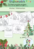 Vorschau - Arbeitsblätter - Weihnachten / Wichtel / Graphomotorik / Grundschule / Kita Schwungübung - Deckblatt