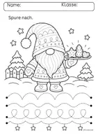 Vorschau - Arbeitsblätter - Weihnachten / Wichtel / Graphomotorik / Grundschule / Kita Schwungübung - Seite 1