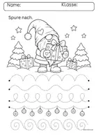Vorschau - Arbeitsblätter - Weihnachten / Wichtel / Graphomotorik / Grundschule / Kita Schwungübung - Seite 2
