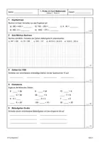 Vorschau - Arbeitsblätter - Mathe-Probe Klasse 4 Schriftliches Rechnen, Einmaleins, Zahlen bis 1000, Quersumme und Sachaufgaben Lernzielkontrolle Mathe & Wiederholung Klasse 3 - Mit Lösungen Klasse 4 - Seite 3