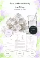 Vorschau - Unterrichtsreihen - Salze & Kristallbildung im Alltag – Komplette Chemie-Unterrichtseinheit | Ionen, Ionengitter, Salze lösen, Kristallisation, Leitfähigkeit, Experimente & Lösungen - Deckblatt