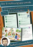 Vorschau - Arbeitsblätter - Die Ernährungspyramide – Lesespurgeschichte mit Rätselaufgaben (Klasse 6) - Deckblatt