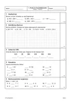 Vorschau - Arbeitsblätter - Mathe-Probe Klasse 4 Schriftliches Rechnen, Einmaleins, Zahlen bis 1000, Zahlen ordnen und Sachaufgaben und Sachaufgaben Lernzielkontrolle Mathe & Wiederholung Klasse 3 - Mit Lösungen Klasse 4 - Seite 3