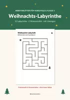 Vorschau - Arbeitsblätter - Weihnachts-Labyrinthe – 12 Irrgärten - Deckblatt