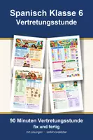 Vorschau - Arbeitsblätter - Spanisch Klasse 6 Vertretungsstunde - Begrüßung Zahlen Familie und Mi Perfil - Deckblatt
