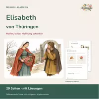 Vorschau - Unterrichtsreihen - Elisabeth von Thüringen – Helfen, teilen, Hoffnung schenken | Religion Klasse 3/4 - Deckblatt