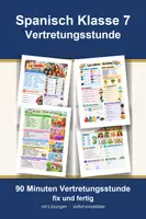 Vorschau - Arbeitsblätter - Spanisch Klasse 7 Vertretungsstunde - Familia, Colores, Mi casa, Lesestück - Deckblatt
