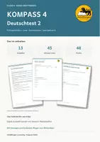 Vorschau - Arbeitsblätter - KOMPASS 4 Deutschtest 2 – prüfungsnah | 13 Aufgaben mit Lösungen und Auswertung | Klasse 4 - Deckblatt