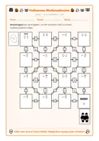 Vorschau - Arbeitsblätter - Halloween Brüche multiplizieren in 3 Niveaustufen (Klasse 5–7) - Seite 1