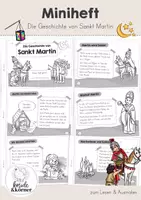 Vorschau - Stationenlernen - Sankt Martin Miniheft | Die Geschichte von Sankt Martin | Lesen und Malen | 2. & 3. Klasse - Deckblatt