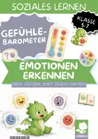 Vorschau - Poster - Gefühlsbarometer zum Ausdrucken Klasse 5 6 7 | Plakat, 25 Gefühlswörter & Barometer-Woche | Kostenloses Stimmungsbarometer für den Stundenbeginn - Deckblatt