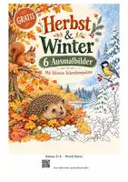 Vorschau - Mal- und Bastelvorlagen - Herbst und Winter Ausmalbilder
für Klasse 3 und 4
Gratis • 6 Motive mit Schreibimpulsen • bearbeitbare Word-Datei - Deckblatt