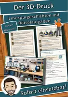 Vorschau - Arbeitsblätter - Der 3D-Druck – In der Technik-Werkstatt – Lesespurgeschichte mit Rätselaufgaben (Klasse 9) - Deckblatt