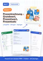 Vorschau - Arbeitsblätter - Prozentrechnung Klasse 7 mit Lösungen - Deckblatt