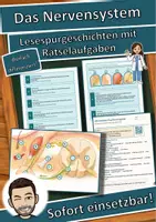 Vorschau - Arbeitsblätter - Das Nervensystem – Lesespurgeschichte mit Rätselaufgaben (Klasse 9) - Deckblatt