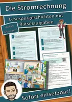 Vorschau - Arbeitsblätter - Die Stromrechnung – Lesespurgeschichte mit Rätselaufgaben (Klasse 10) - Deckblatt