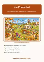 Vorschau - Arbeitsblätter - Das Drachenfest – Lesespurgeschichte mit Rätselaufgaben (Klasse 3) - Seite 1