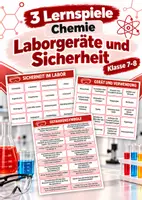 Vorschau - Arbeitsblätter - Laborgeräte & Sicherheit – 3 Lernspiele Chemie Klasse 7–8 - Deckblatt