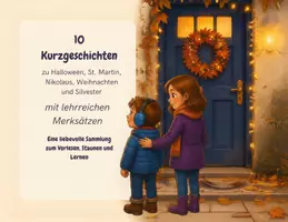 Vorschau - Fördermaterial/Inklusion - 10 Kurzgeschichten zu den Themen Halloween, St Martin, Nikolaus, Weihnachten, Silvester inkl. Merksätze über wichtige Lehren aus den Geschichten - Deckblatt