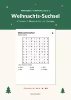 Vorschau - Arbeitsblätter - Weihnachts-Suchsel Klasse 1–2 mit Lösungen - Deckblatt