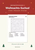 Vorschau - Arbeitsblätter - Weihnachts-Suchsel Klasse 3–4 mit Lösungen - Deckblatt