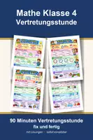 Vorschau - Arbeitsblätter - Mathematik Klasse 4 Vertretungsstunde - Flächen, Zeit und Größen - Deckblatt