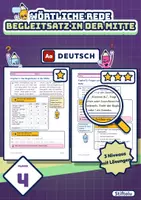 Vorschau - Arbeitsblätter - Wörtliche Rede Klasse 4 | Übungsheft Begleitsatz Mitte, Fragen und Ausrufe | mit Lösungen - Deckblatt