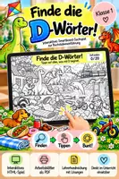 Vorschau - Arbeitsblätter - Finde die D-Wörter! – Interaktives Smartboard-Suchspiel! - Deckblatt