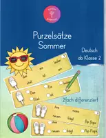 Vorschau - Stationenlernen - ☀️Purzelsätze Sommer 2fach differenziert ab Klasse 2 - Deckblatt