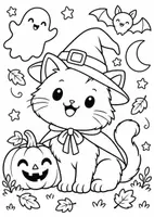 Vorschau - Arbeitsblätter - Halloween-Ausmalbilder – Großes Tier-Kombipaket mit 20 Motiven - Seite 2