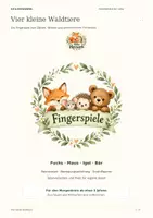 Vorschau - Spiele - Vier kleine Waldtiere -Fingerspiel für die Kita - Deckblatt