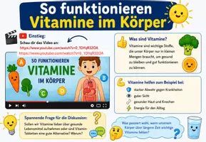 Vorschau - Arbeitsblätter - 🍎 Vitamine und Mineralstoffe – Kleine Nährstoffe mit großer Wirkung Klasse 7/8 Biologie(Bio)🧪👨🔬 - Deckblatt