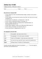 Vorschau - Arbeitsblätter - Zahlen bis 10 000 Aufgabensammlung mit Stellenwerttafel, Zahlenstrahl, Runden, Abschlusscheck und Lösungen Klasse 4 - Seite 1