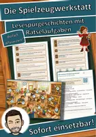 Vorschau - Arbeitsblätter - Die Spielzeugwerkstatt – Lesespurgeschichte mit Rätselaufgaben (Klasse 4) - Deckblatt