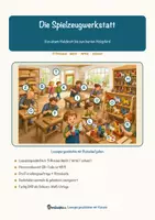 Vorschau - Arbeitsblätter - Die Spielzeugwerkstatt – Lesespurgeschichte mit Rätselaufgaben (Klasse 4) - Seite 1