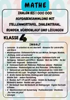 Vorschau - Arbeitsblätter - Zahlen bis 1 000 000 Aufgabensammlung mit Stellenwerttafel, Zahlenstrahl, Runden, Hürdenlauf und Lösungen Klasse 4 - Deckblatt